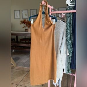 Wild Fable Brown Backless Halter Dress